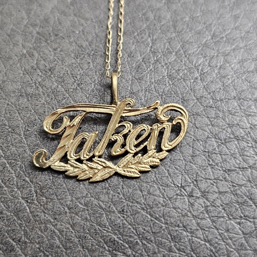 14K Yellow Gold TAKEN Necklace